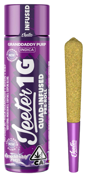 リニューアル濃度up⭐︎CRDP 1ml Grand Daddy Purple Quads Granddaddy Purp-Single Infused Joint-JEETER